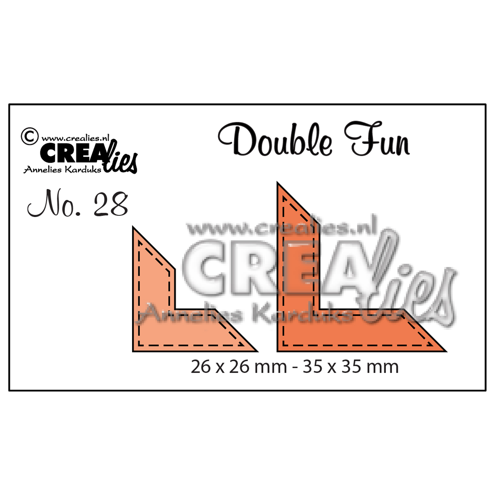 Crealies • Double fun plantilla de corte no.28 Corners with stitchline