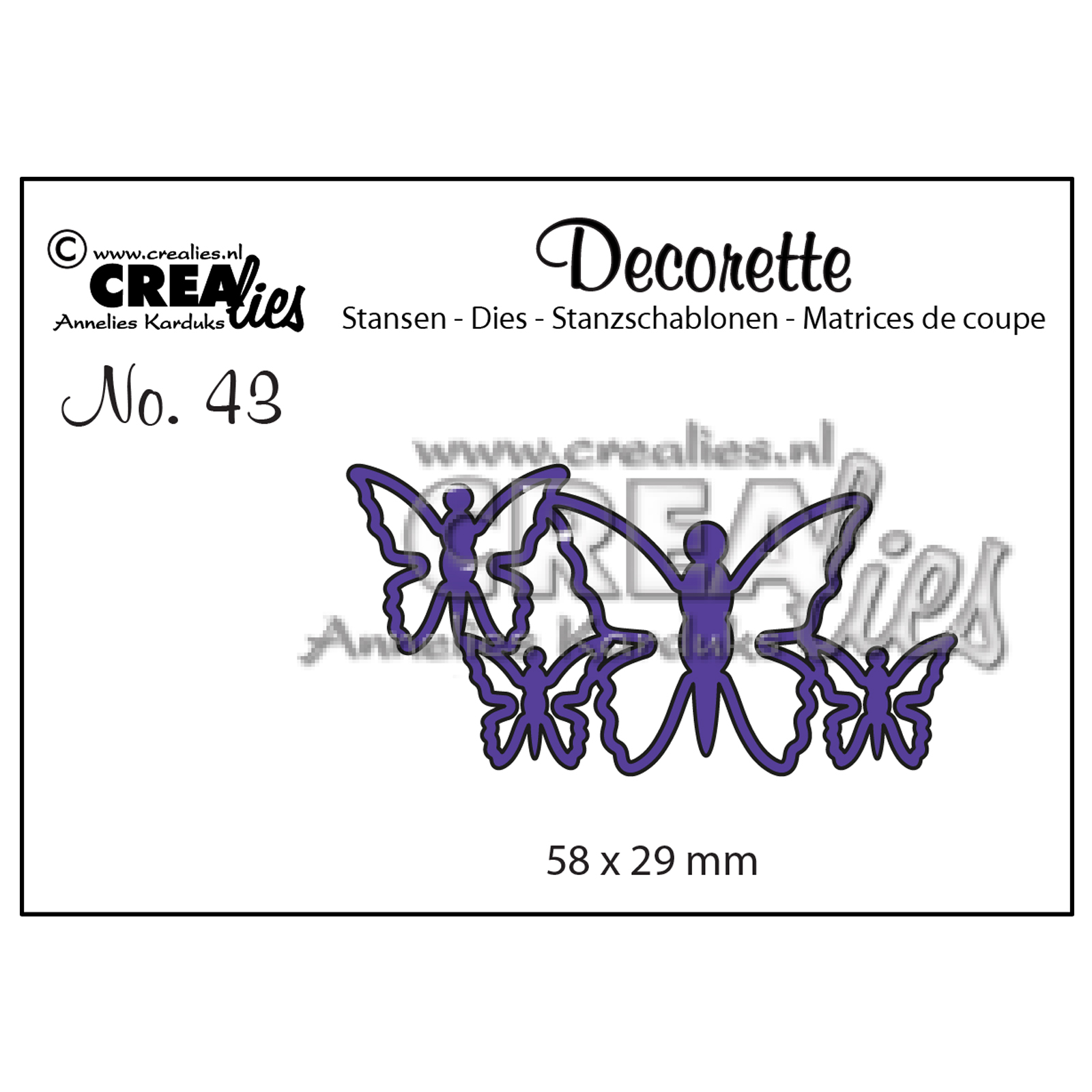 Crealies • Decorette Stanzschablone no.43 Schmetterlinge 5