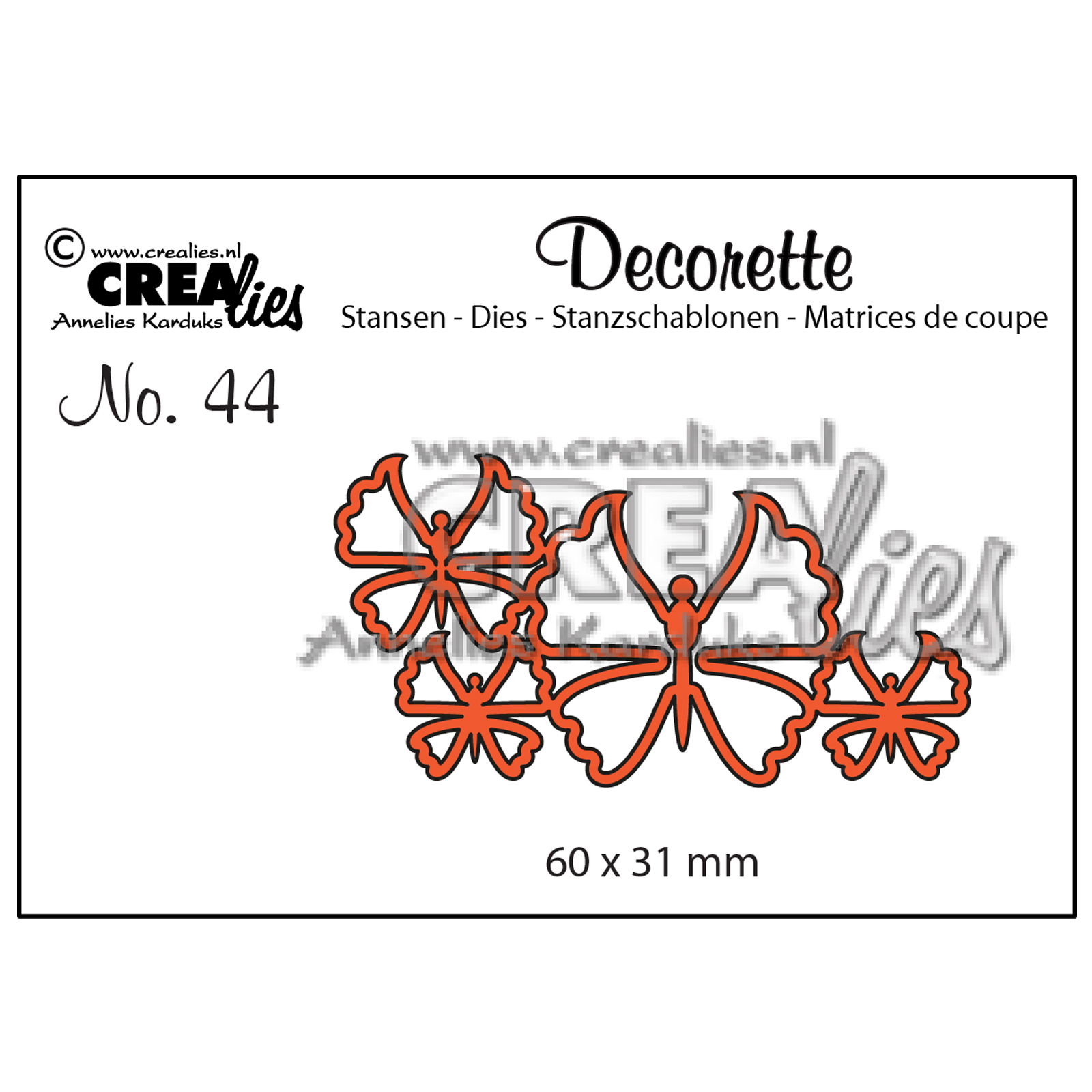 Crealies • Decorette Stanzschablone no.44 Schmetterlinge 6