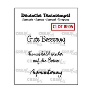 Crealies • Text & So Sello con texto en alemán "Besserung 05"