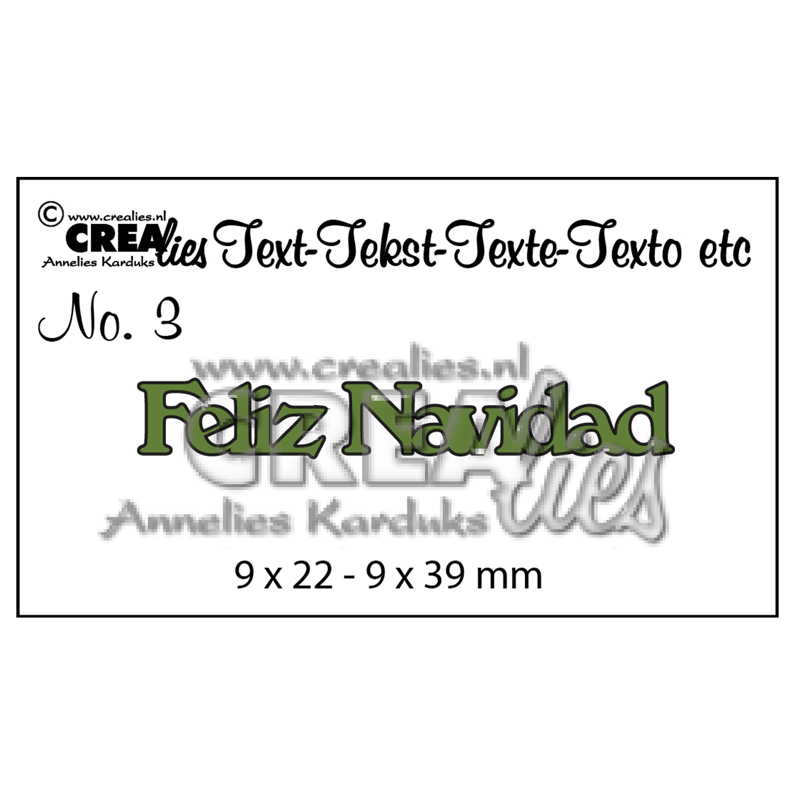 Crealies • Cutting die Spanish text no.3 "Feliz Navidad"