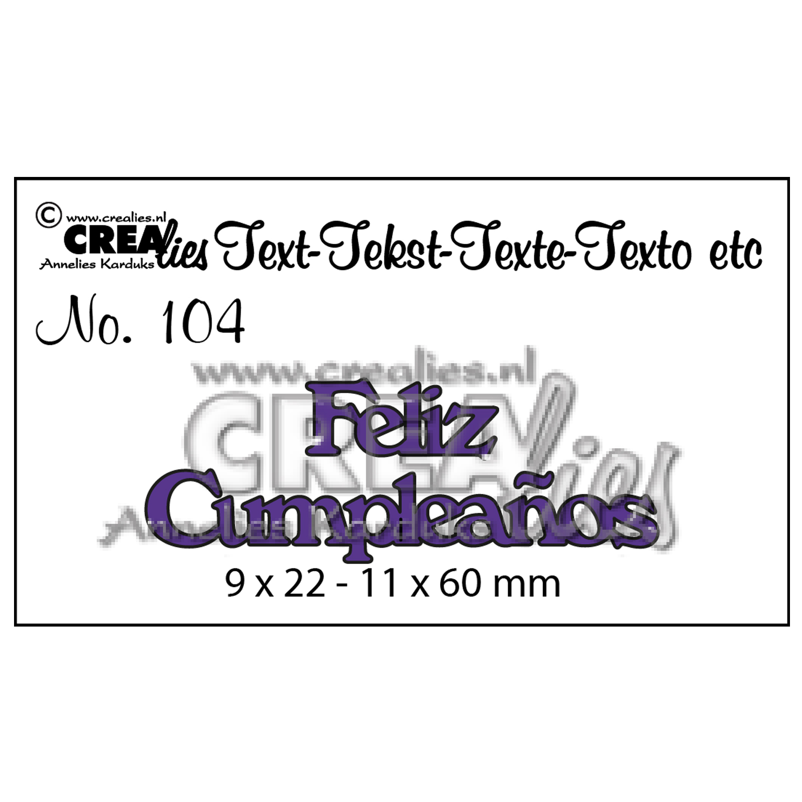 Crealies • Cutting die Spanish text no.104 "Feliz Cumpleaños"