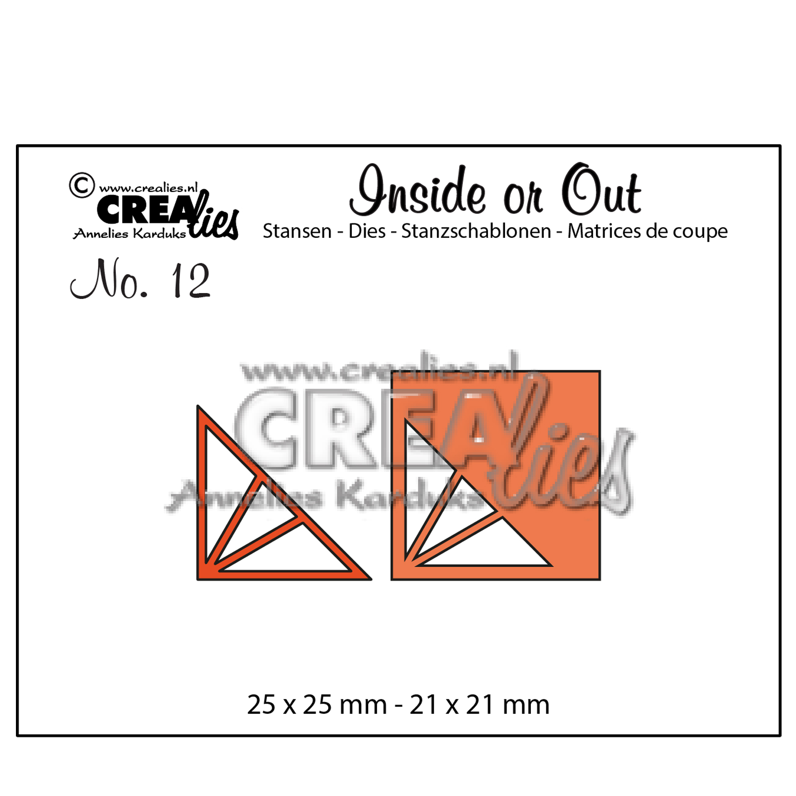 Crealies • Inside or Out cutting dies no.12 Corners F triangle