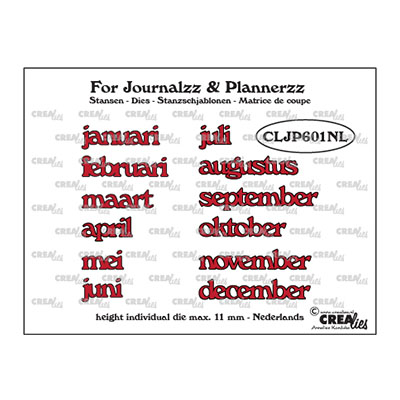 Crealies • For journalzz & plannerzz cutting die Months NL