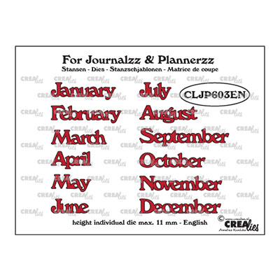 Crealies • For journalzz & plannerzz Stanzschablone Monaten EN