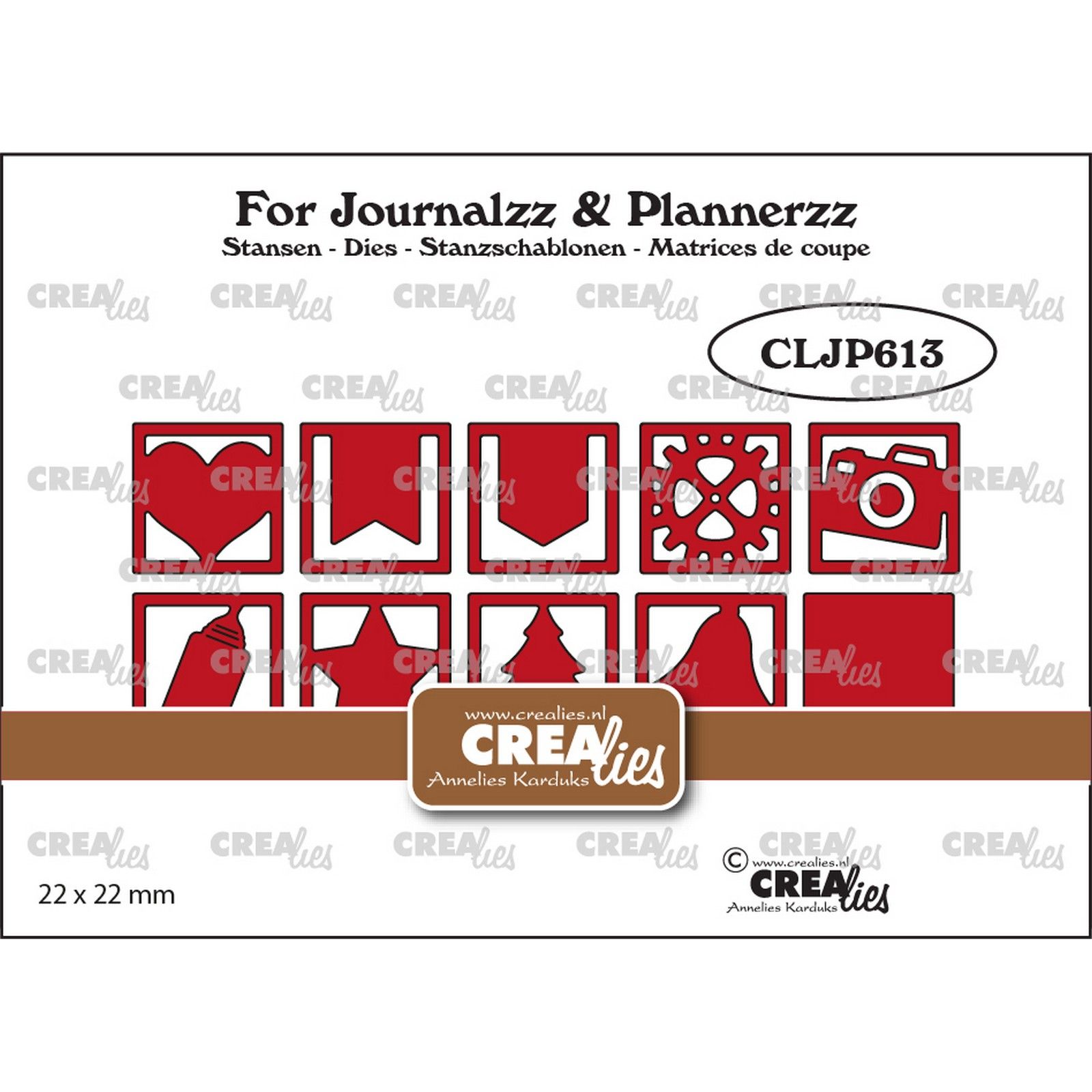 Crealies • For Journalzz & Plannerzz Icons In Squares Set A