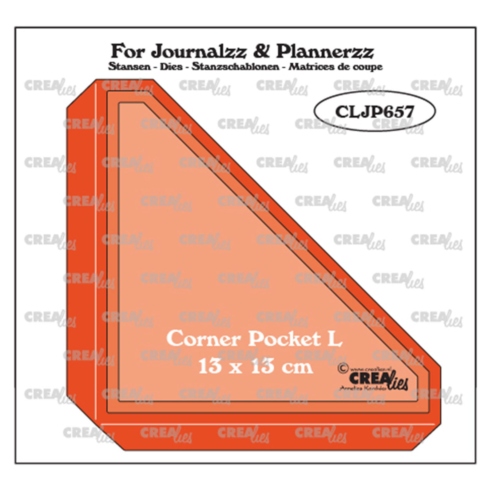 Crealies •  For Journalzz & Plannerzz stanzschablone Corner pocket L + 2x layer up