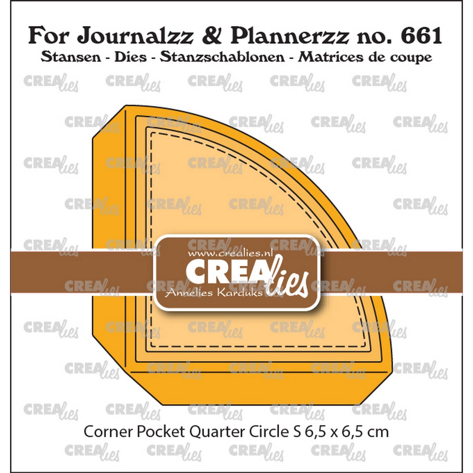 Crealies • For Journalzz & Plannerzz Corner Pocket Quarter Circle Small 6,5cm