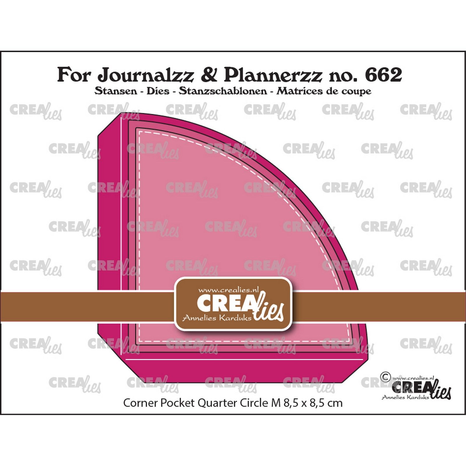 Crealies • For Journalzz & Plannerzz Corner Pocket Quarter Circle Medium 8,5cm