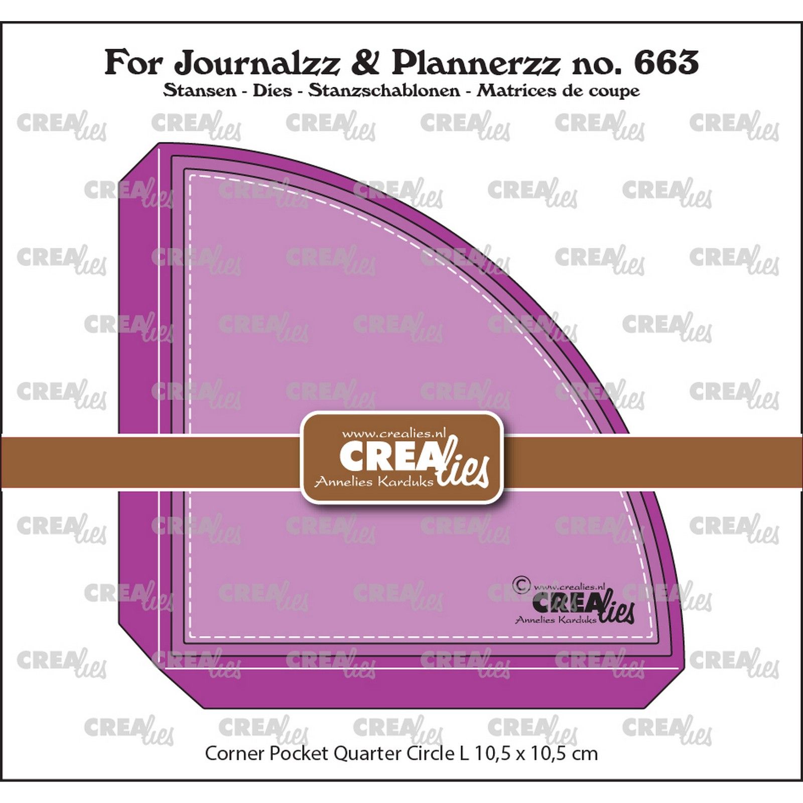 Crealies • For Journalzz & Plannerzz Corner Pocket Quarter Circle Large 10,5cm