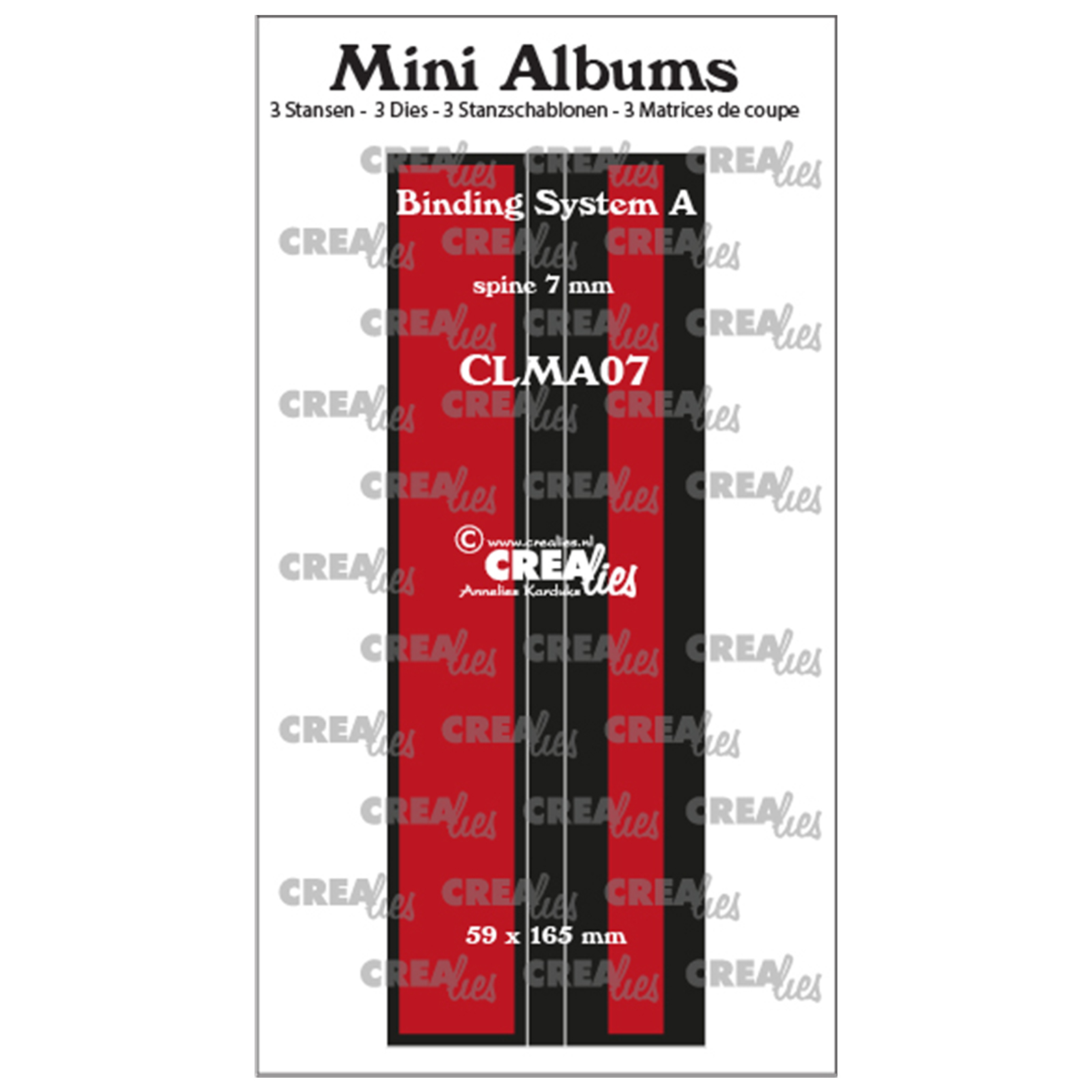 Crealies • Mini albums cutting die binding system smooth