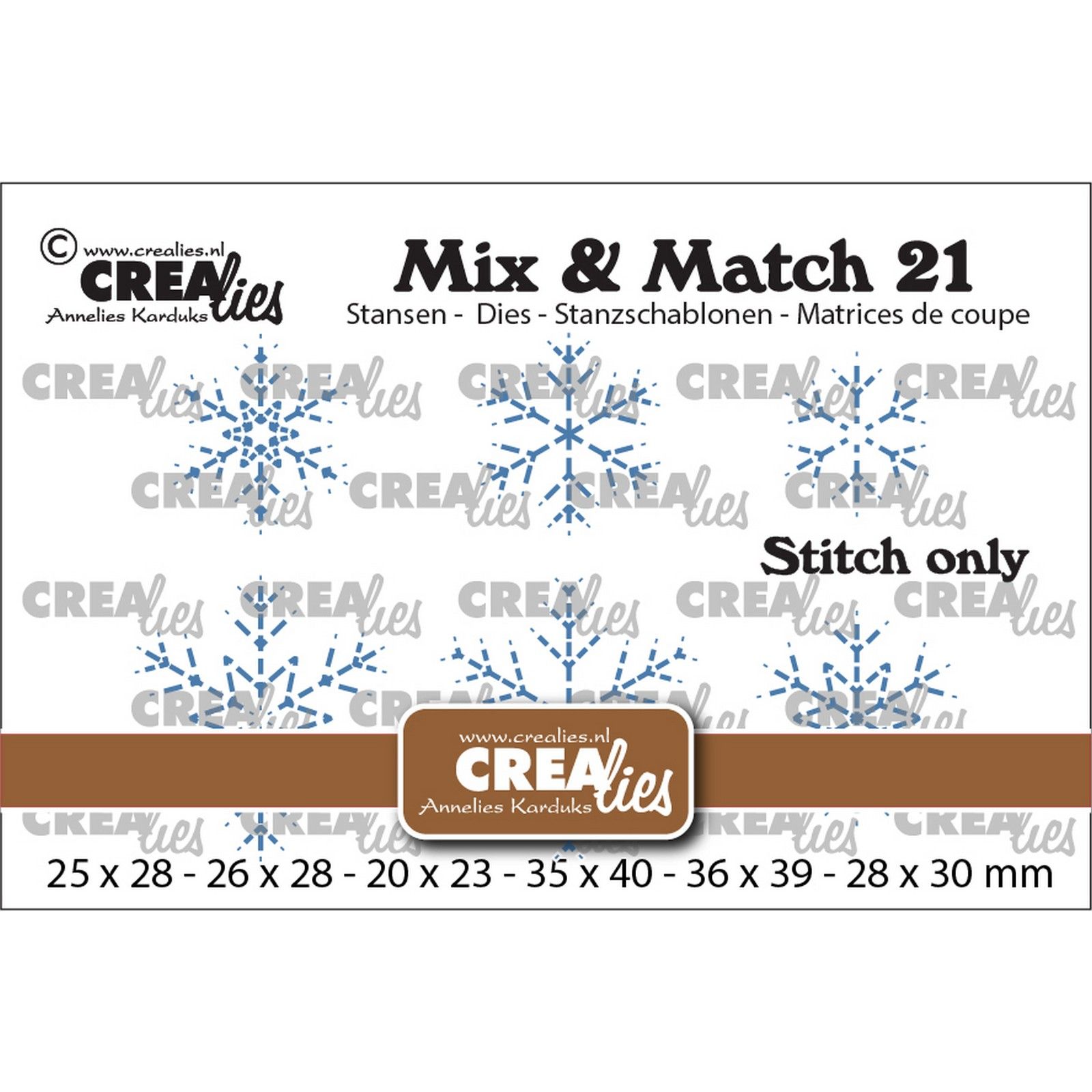 Crealies • Mix & Match Snowflakes 6pcs (Stitch Only)