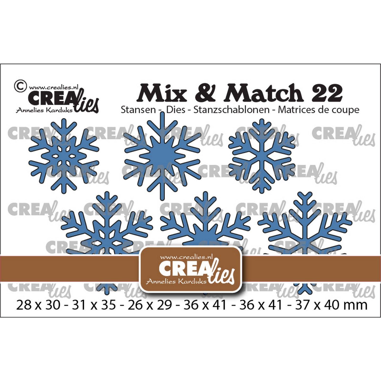 Crealies • Mix & Match Snowflakes 6pcs