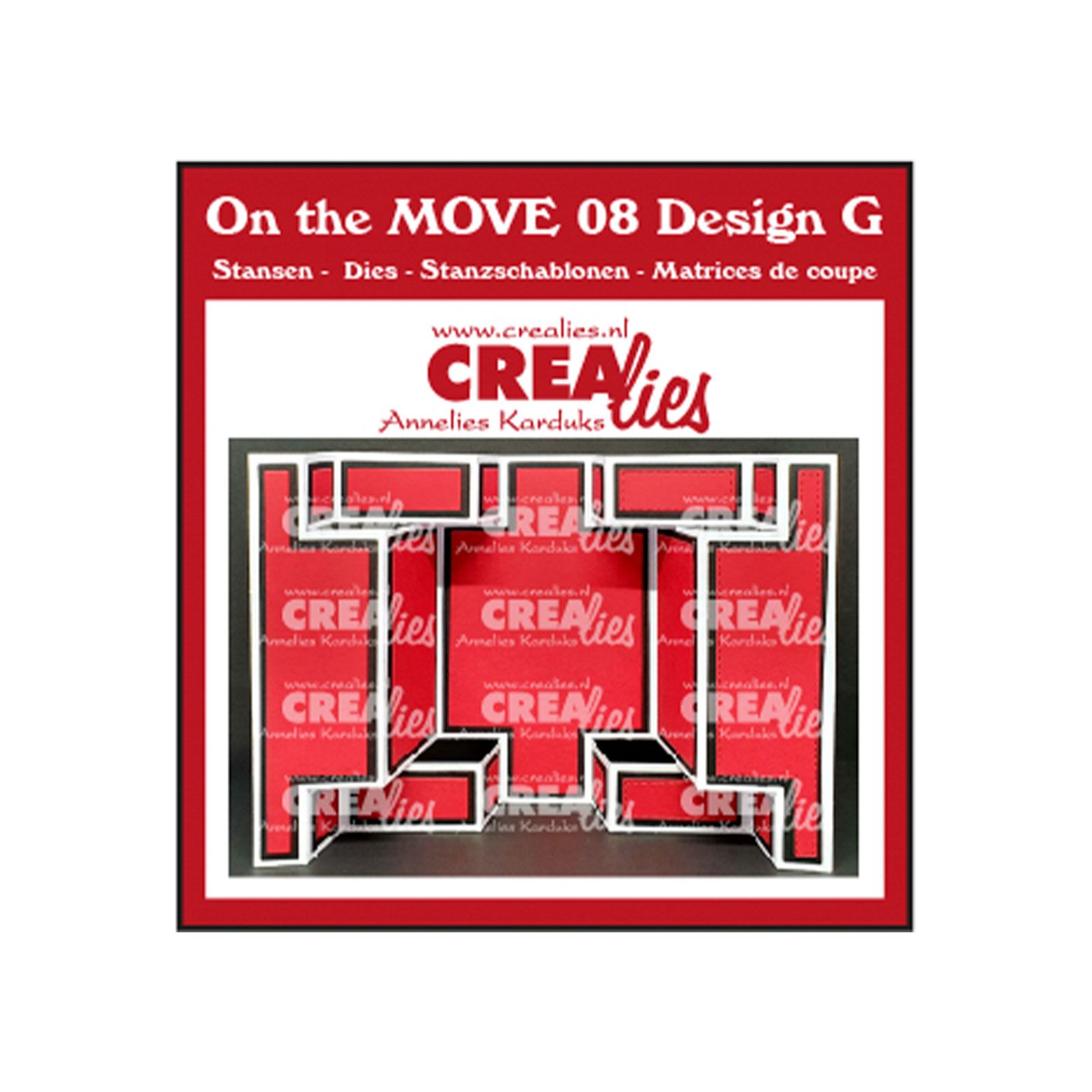 Crealies • On the Move matrice de découpe Design G Double Display Card