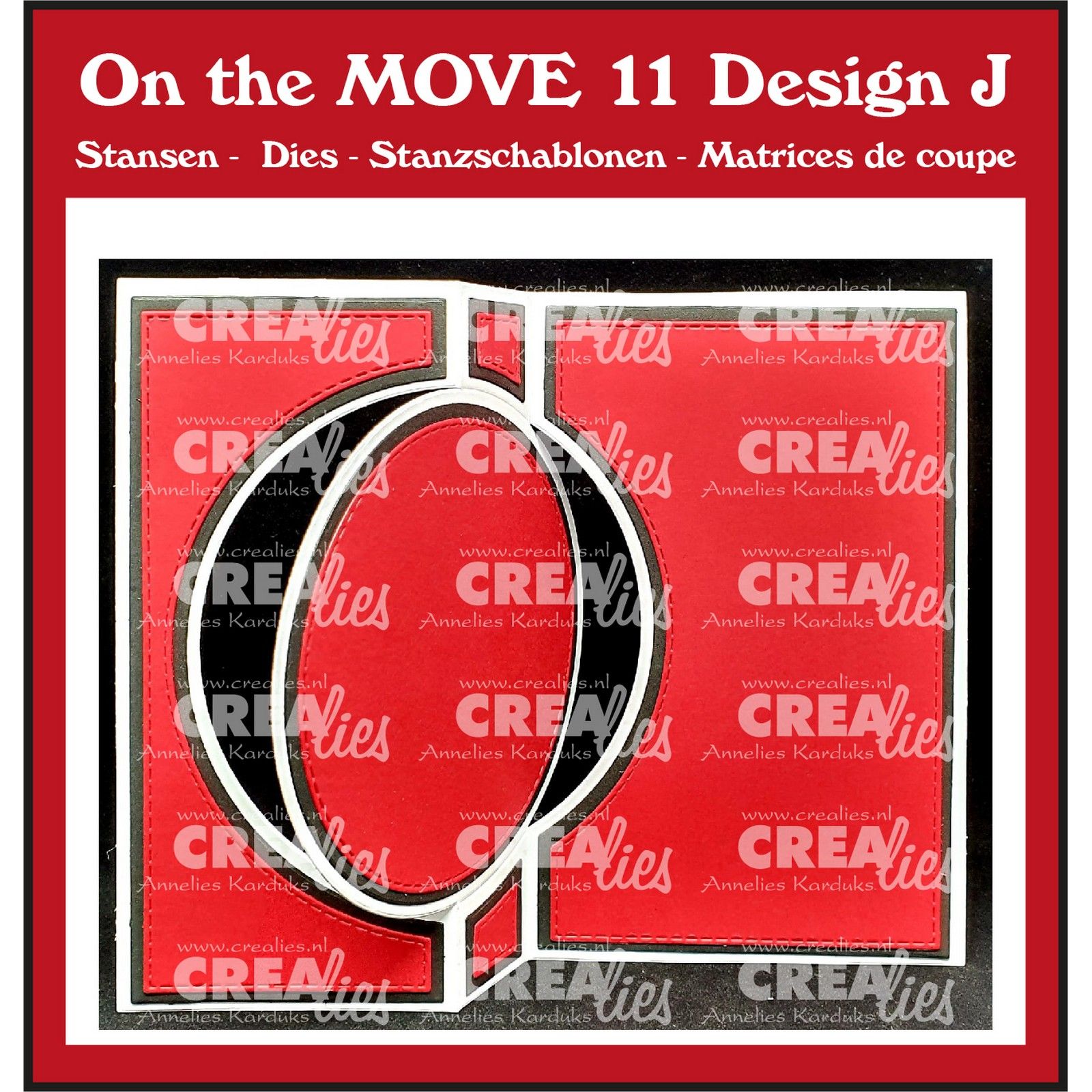 Crealies • On The Move Dies Design J Swingcard With Circle