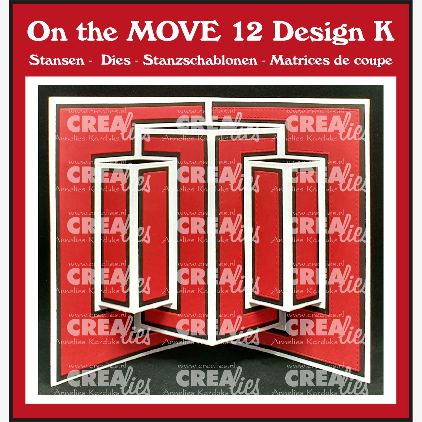 Crealies • On The Move Dies Design K Pop Up Card