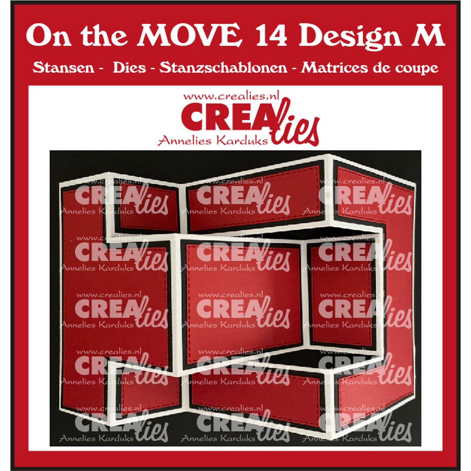 Crealies • On The Move Matrice De Découpe Design M Tri Fold Shutter Card
