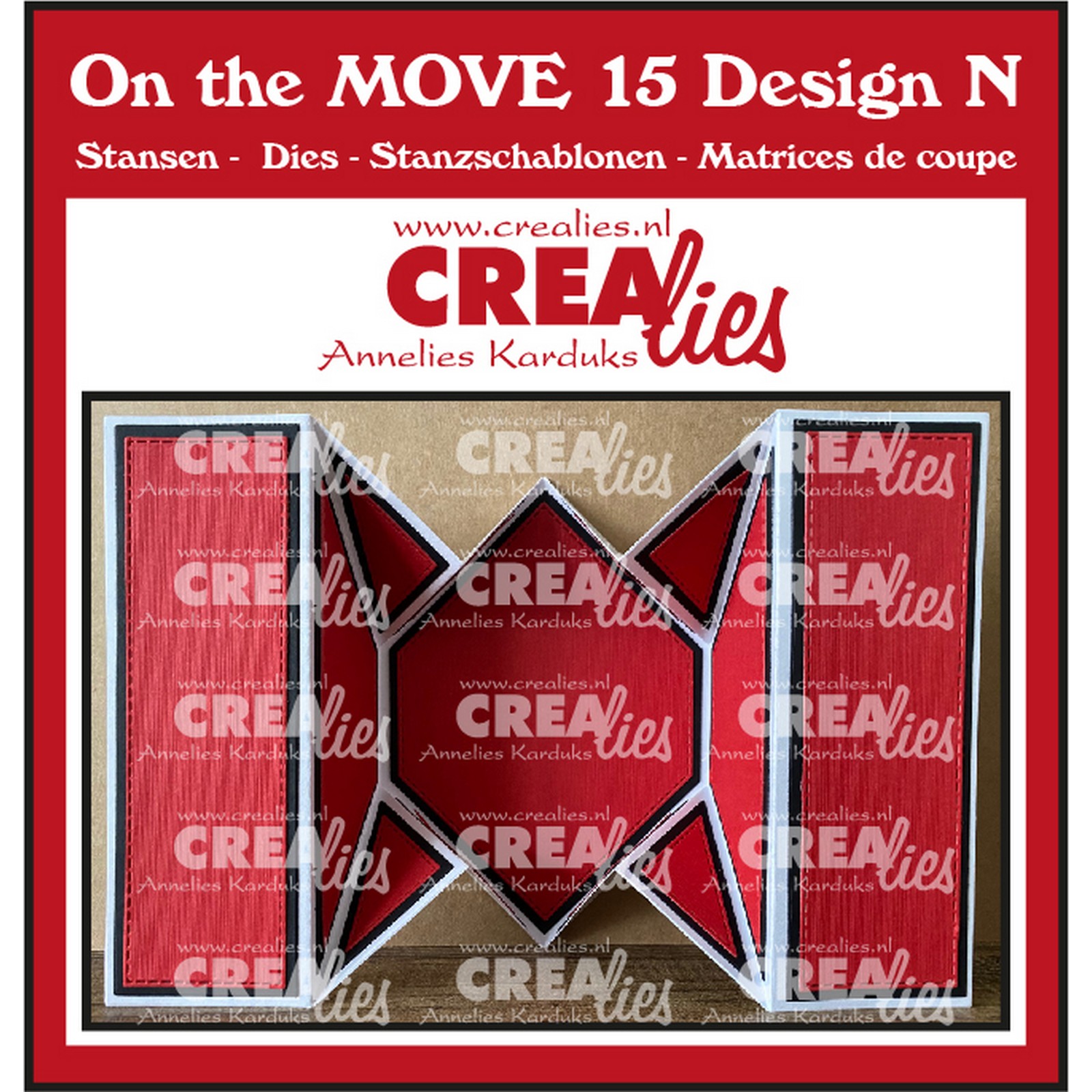 Crealies • On the MOVE Snijmal Design N Fold Flat Box Card