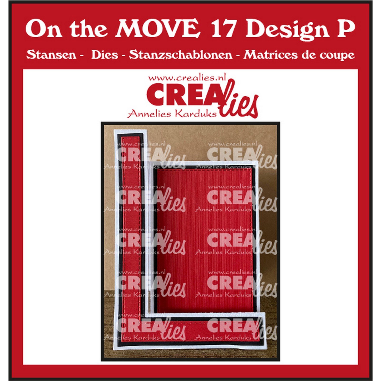 Crealies • On the MOVE Cutting Die Design P Side Stepper Card