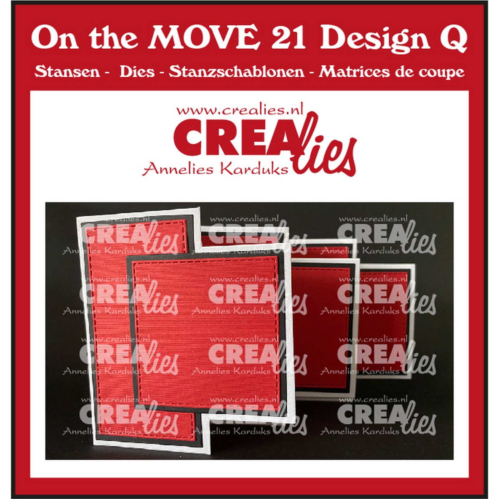 Crealies • On the MOVE Design Q Triple Fun Fold Card With Squares