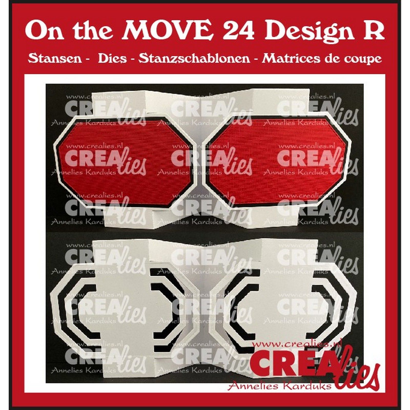 Crealies • On The Move Design R Fun Fold Card With Half Octagons