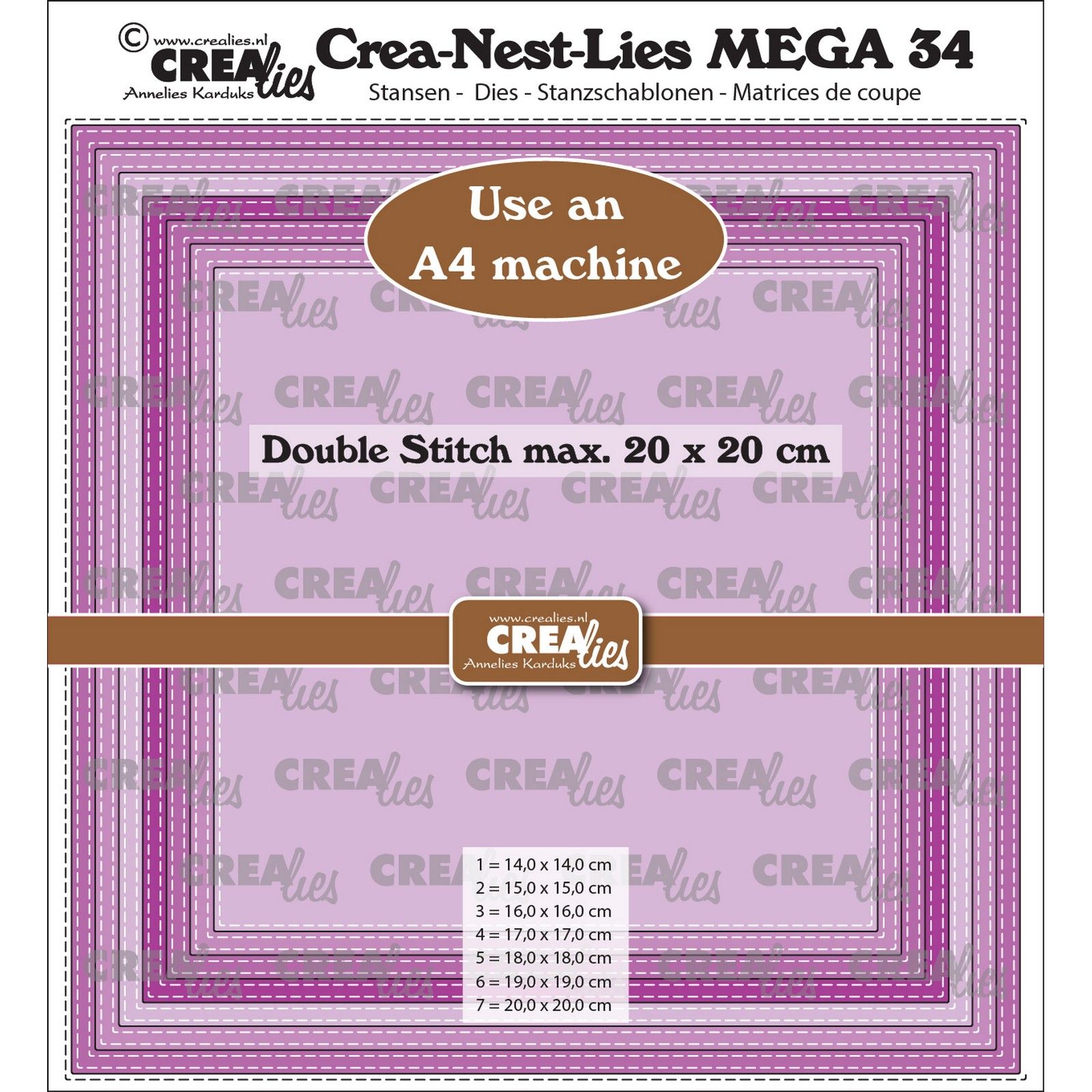 Crealies • Crea-Nest-Lies Squares Double Stitch Full CM
