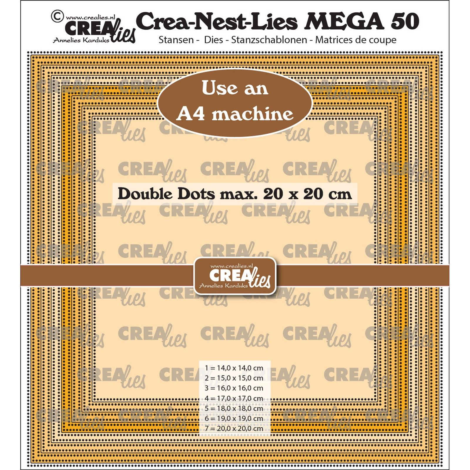 Crealies • Crea-Nest-Lies Squares Double Dots Full CM