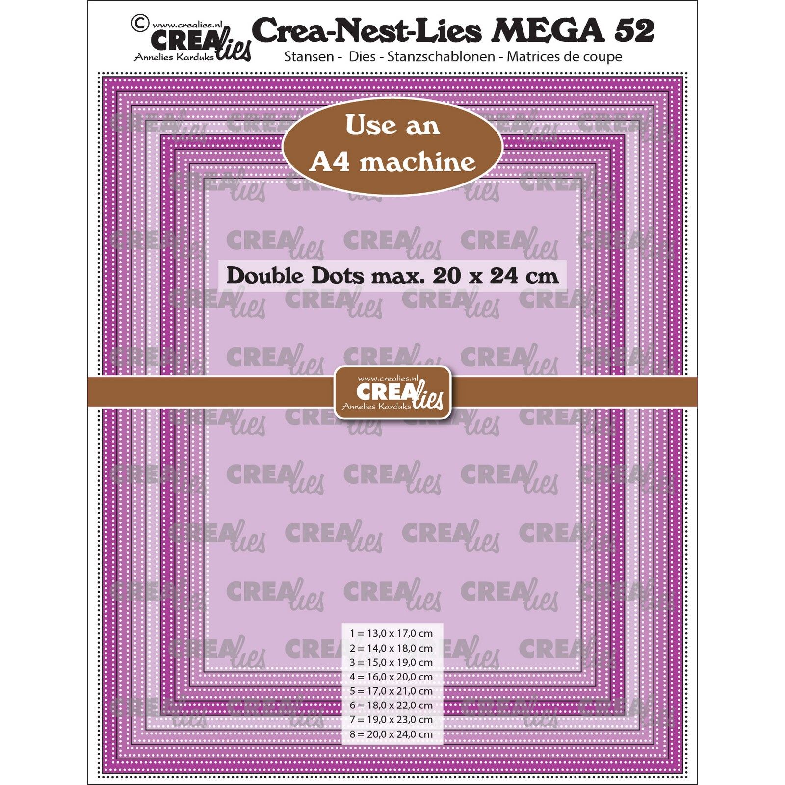 Crealies • Crea-Nest-Lies Rectangles Double Dots Full CM