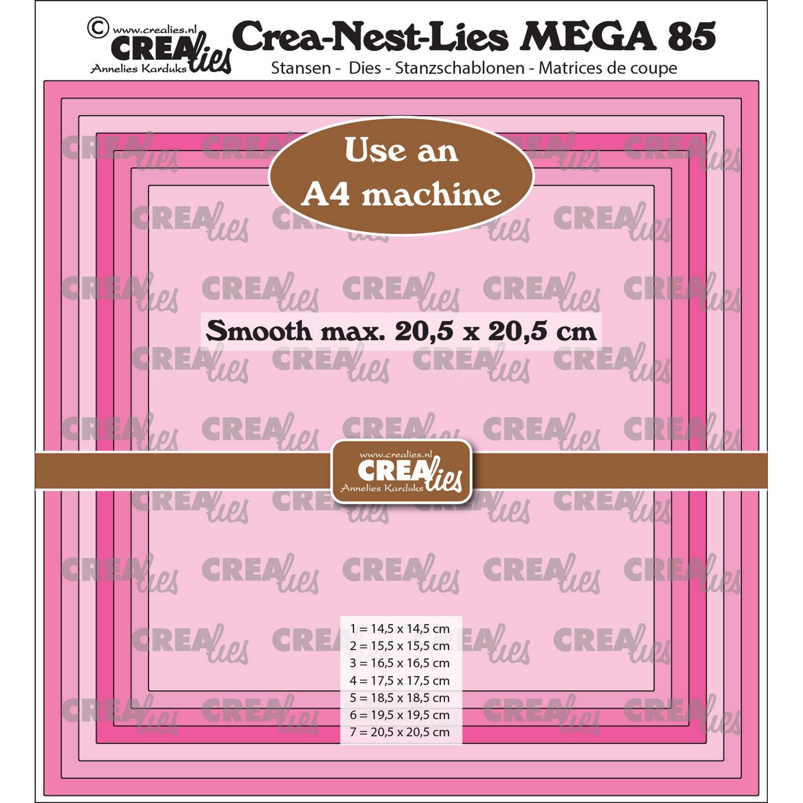 Crealies • Crea-Nest-Lies Squares Smooth Half CM