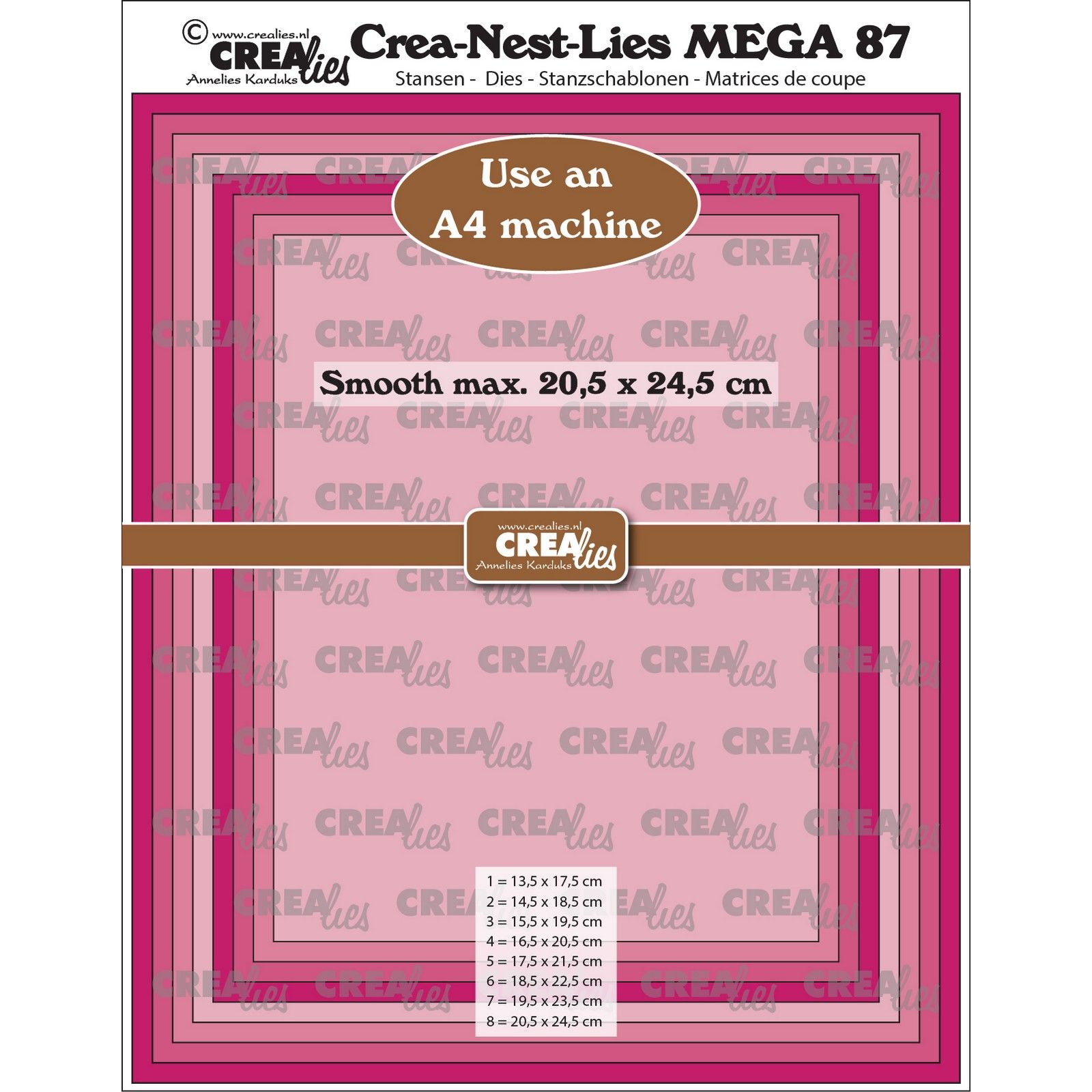 Crealies • Crea-Nest-Lies Rectangle Smooth Half CM