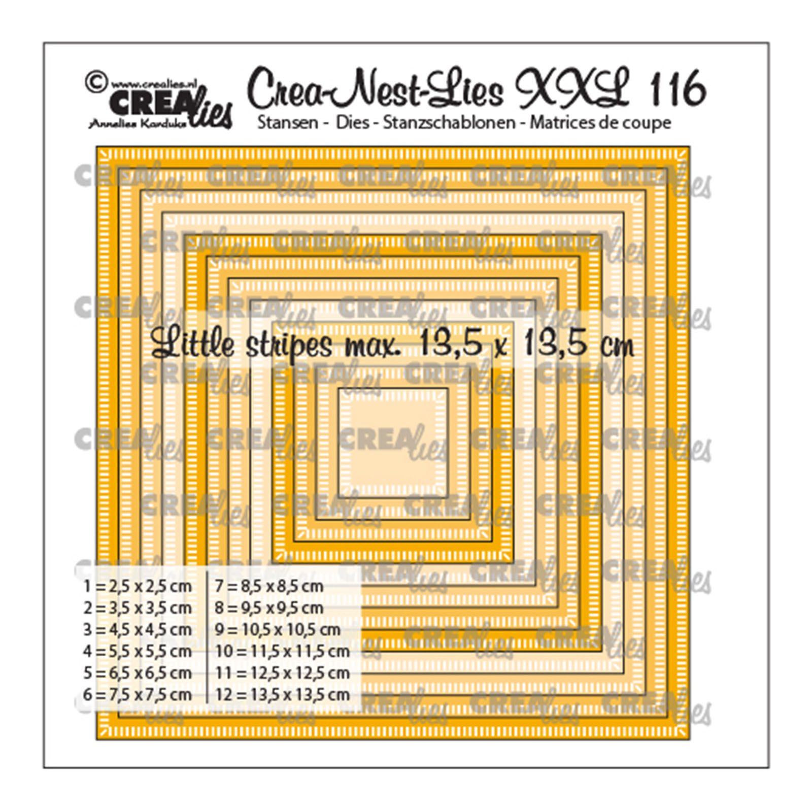 Crealies •  Crea-Nest-Lies XXL stanzschablone Squares with little stripes