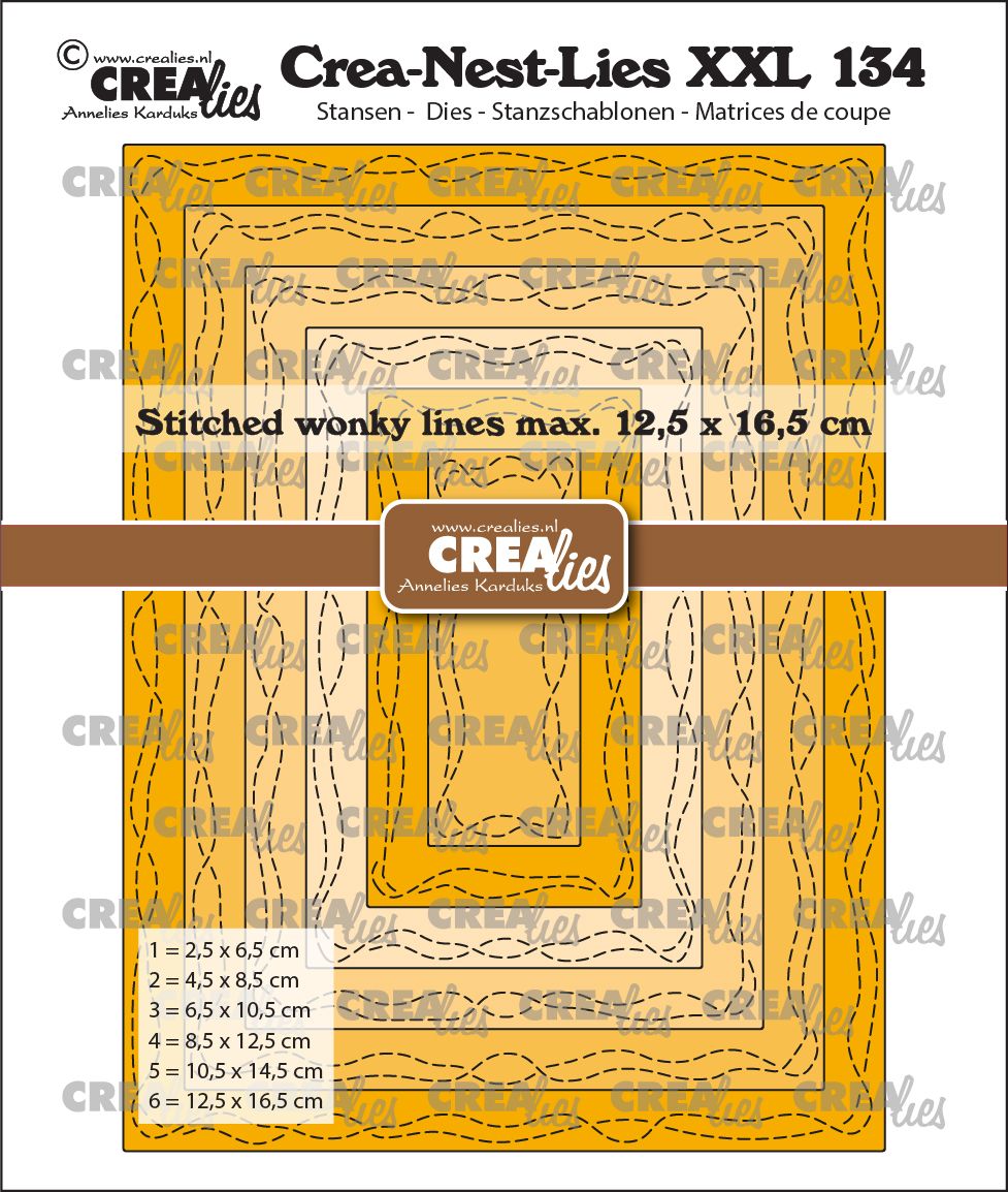 Crealies • Crea-Nest-Lies XXL Rectangles With 2 Wonky Stitchlines