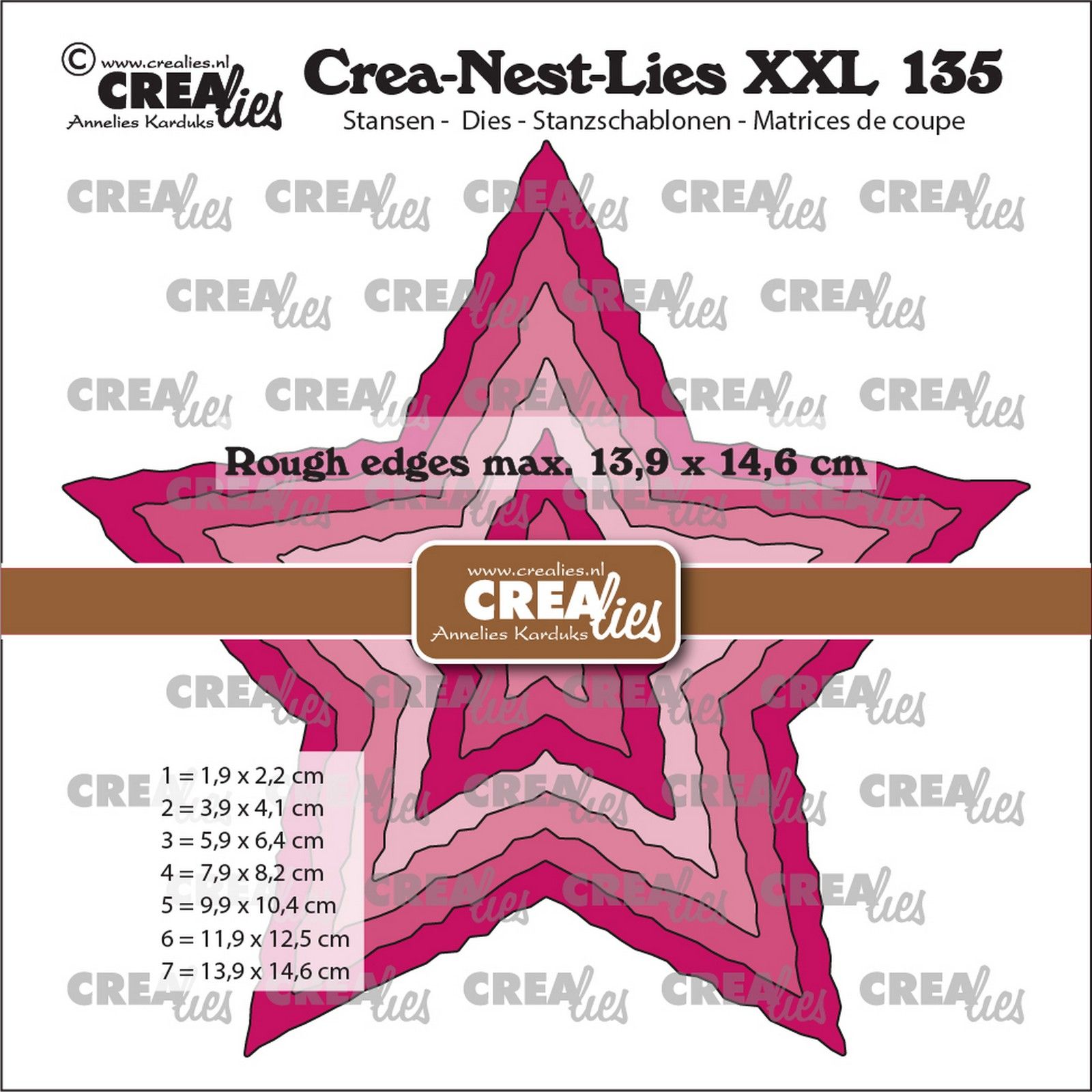 Crealies • Crea-Nest-Lies XXL Sterren met Ruwe Randen