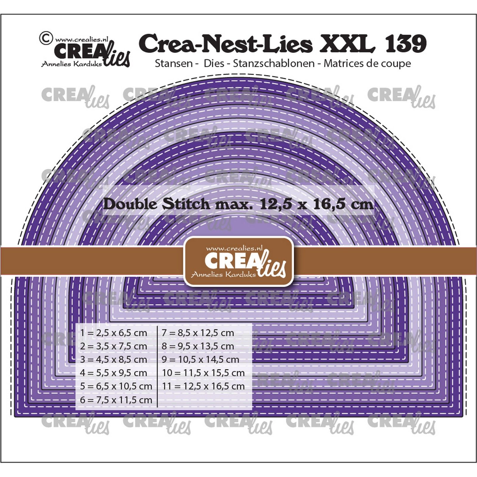 Crealies • Crea-Nest-Lies XXL Wide Arch with double stitch lines