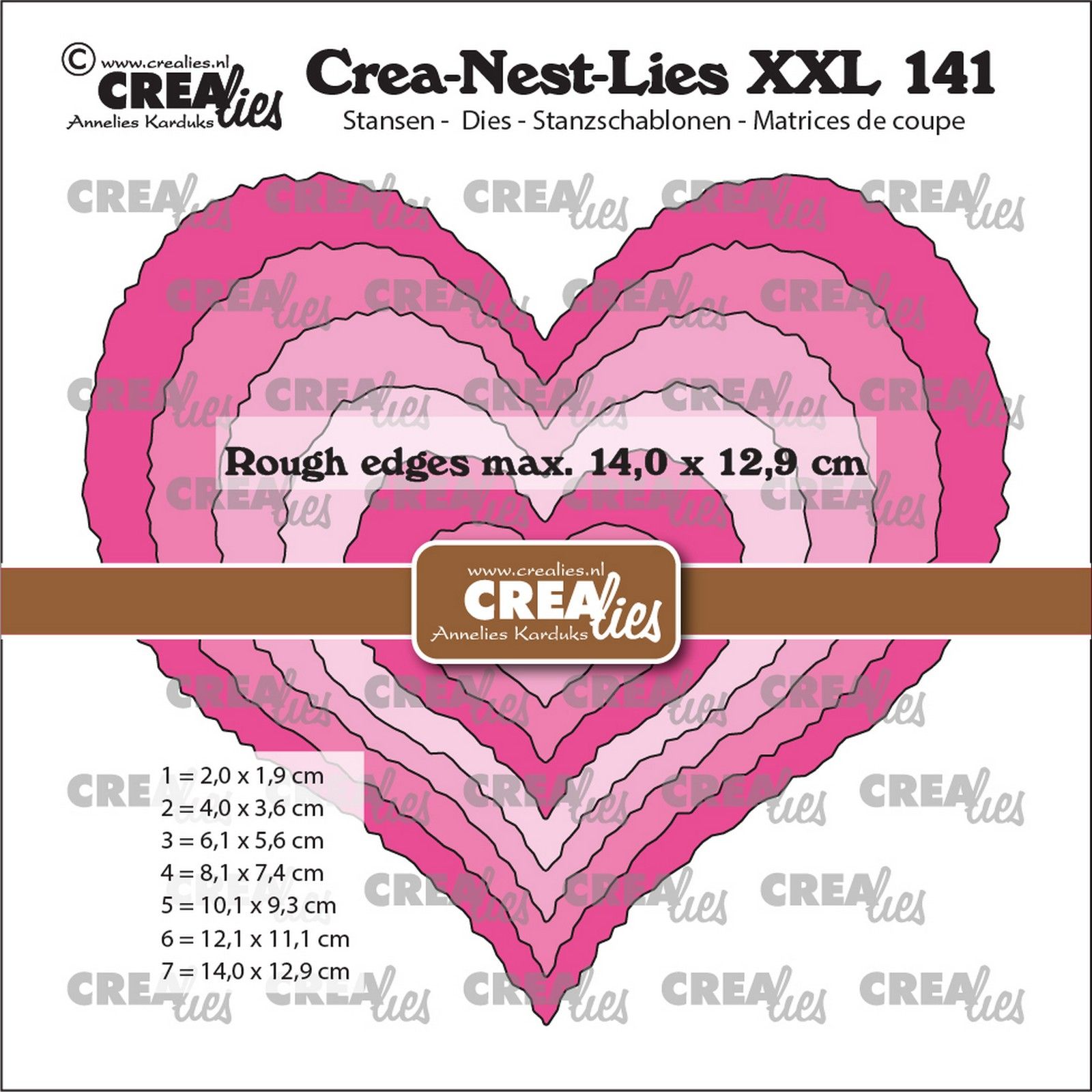 Crealies • Crea-Nest-Lies XXL Cutting Die Heart Rough Edges