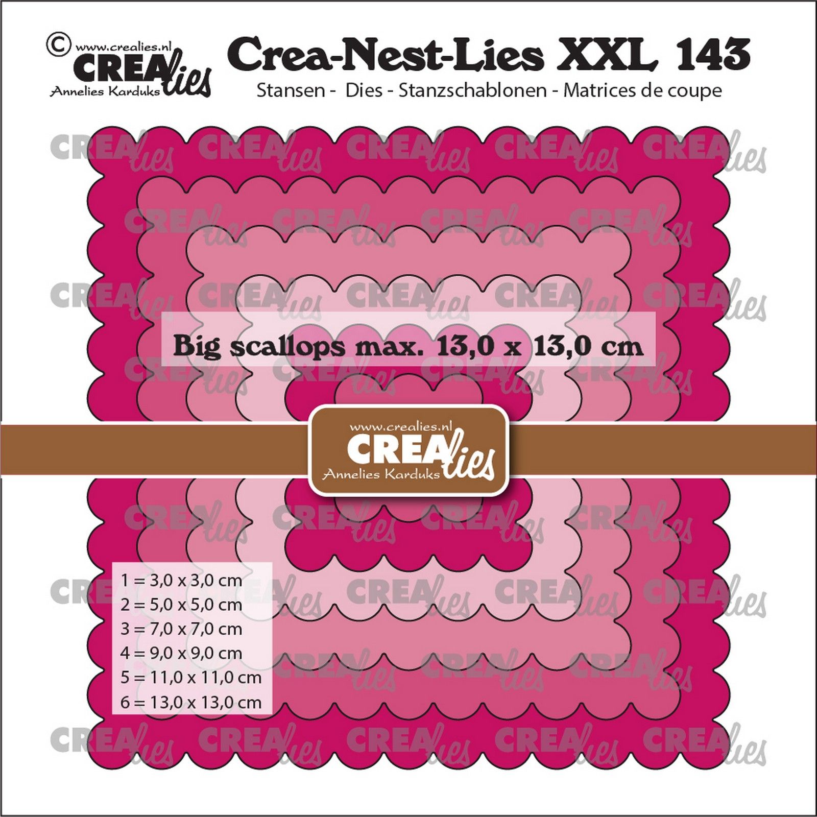 Crealies • Crea-Nest-Lies XXL Big Scalloped Squares