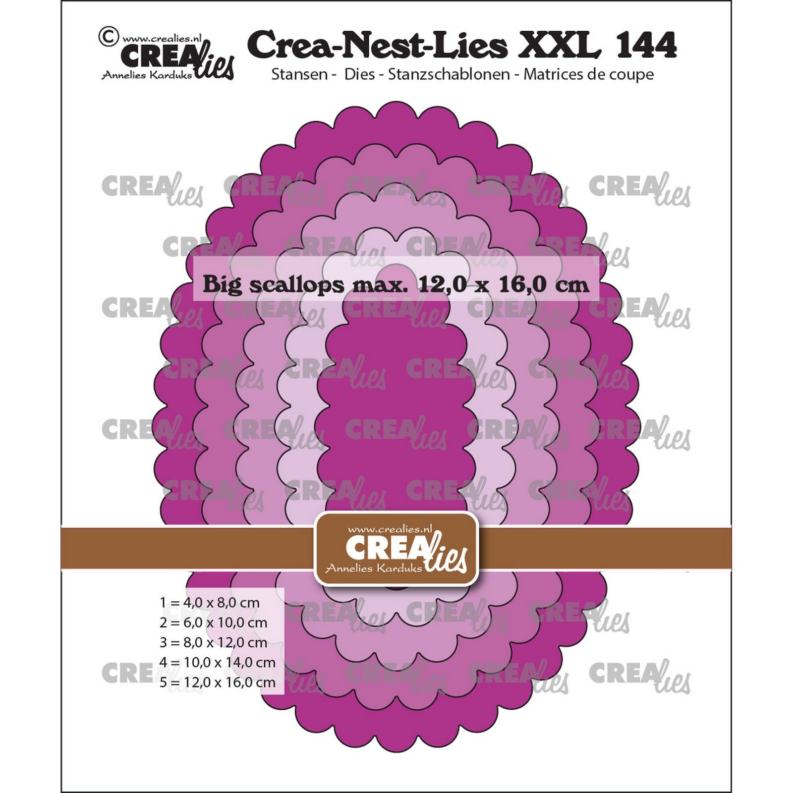 Crealies • Crea-Nest-Lies XXL Ovalen Met Grote Schulprand