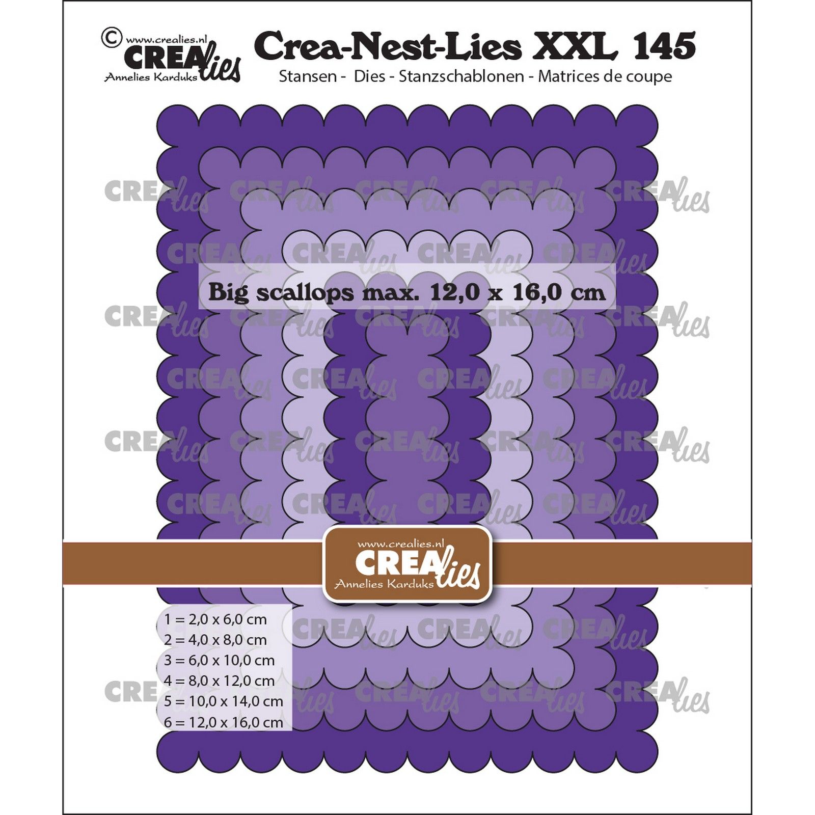 Crealies • Crea-Nest-Lies XXL Big Scalloped Rectangles