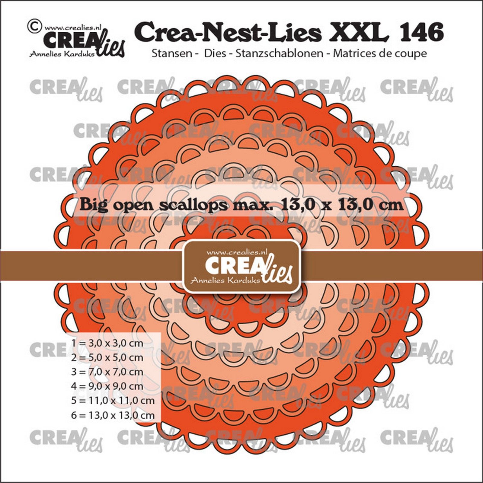 Crealies • Crea-Nest-Lies XXL Matrices de Découpe Big Open Scalloped Circles