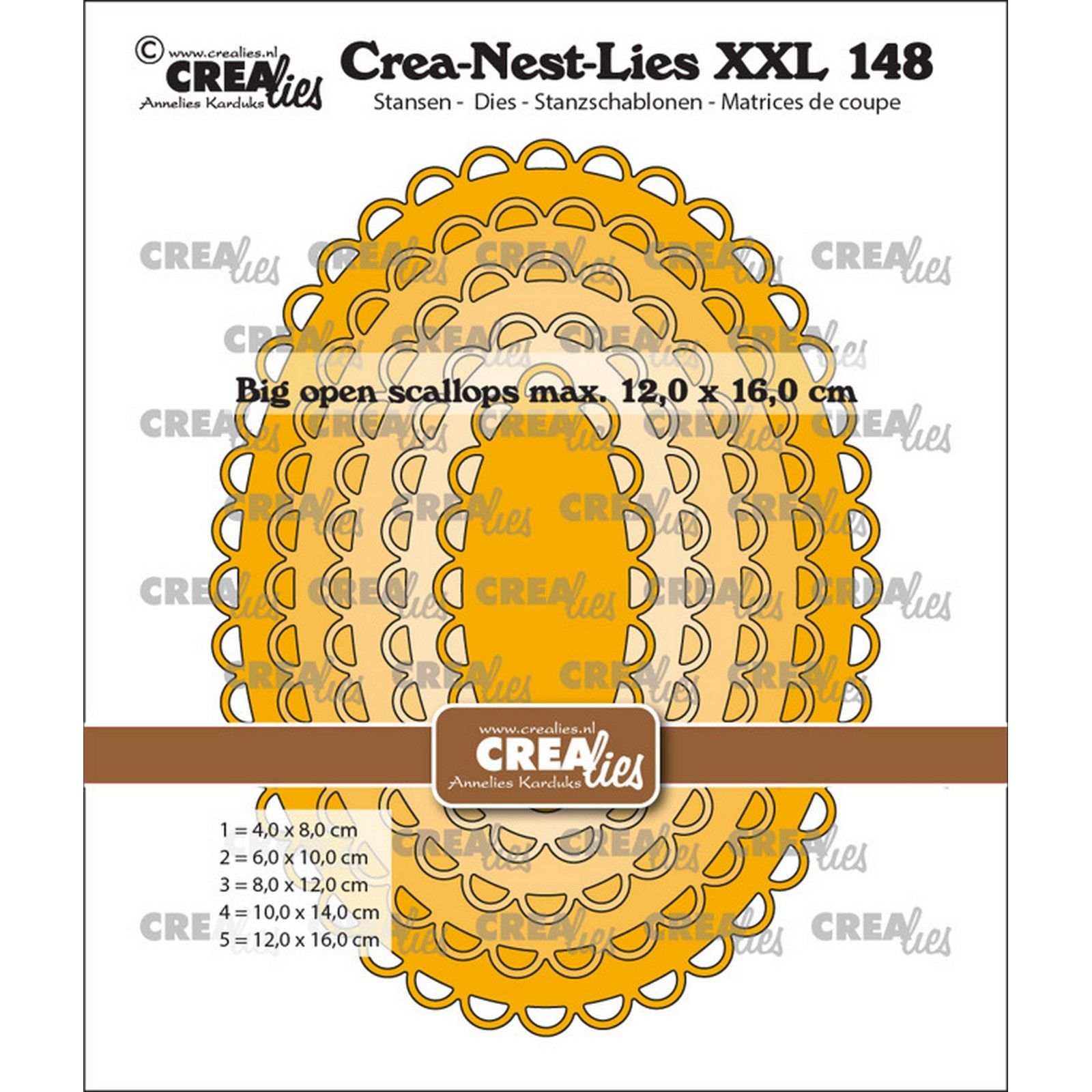 Crealies • Crea-Nest-Lies XXL Cutting Dies Big Open Scalloped Ovals