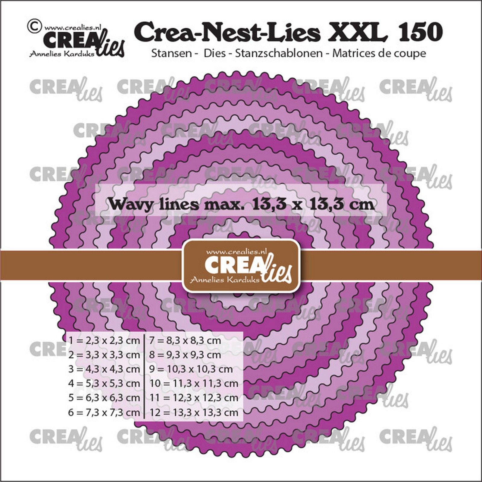 Crealies • Crea-Nest-Lies XXL Dies Circles With Wavy Lines
