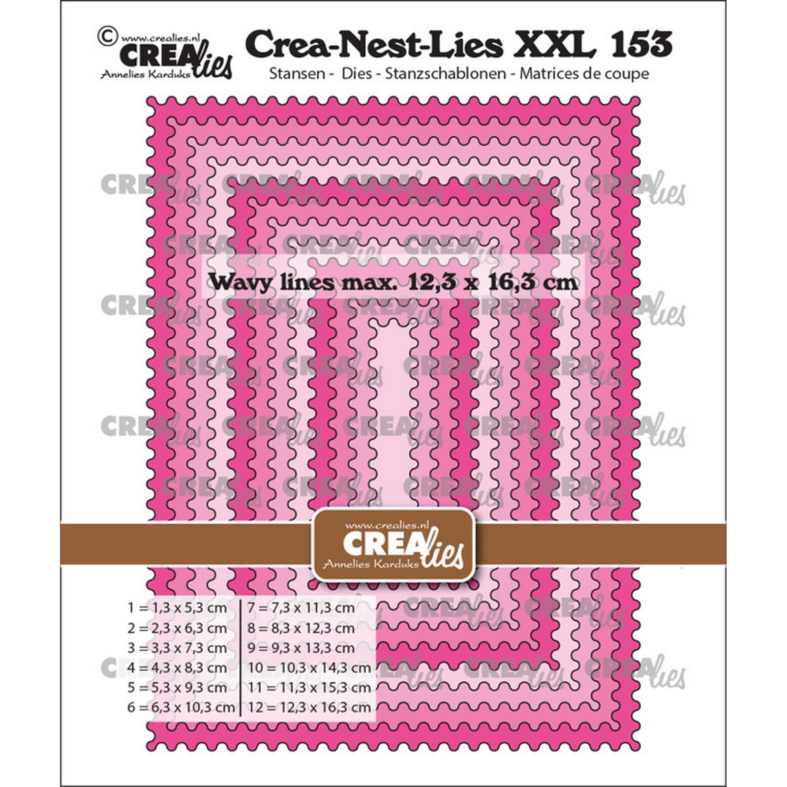 Crealies • Crea-Nest-Lies XXL Stanzschablone Rectangles With Wavy Lines