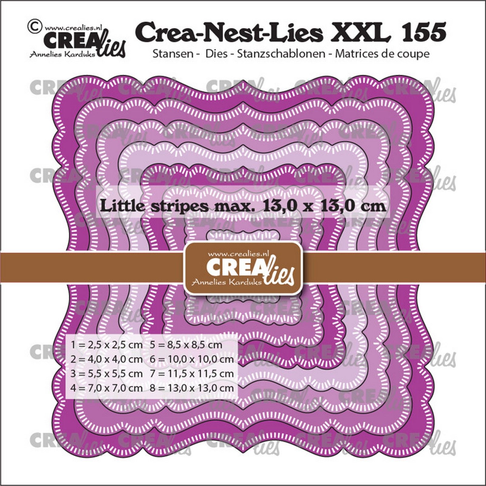 Crealies • Crea-Nest-Lies XXL Dies Fantasy Square A With Little Stripes