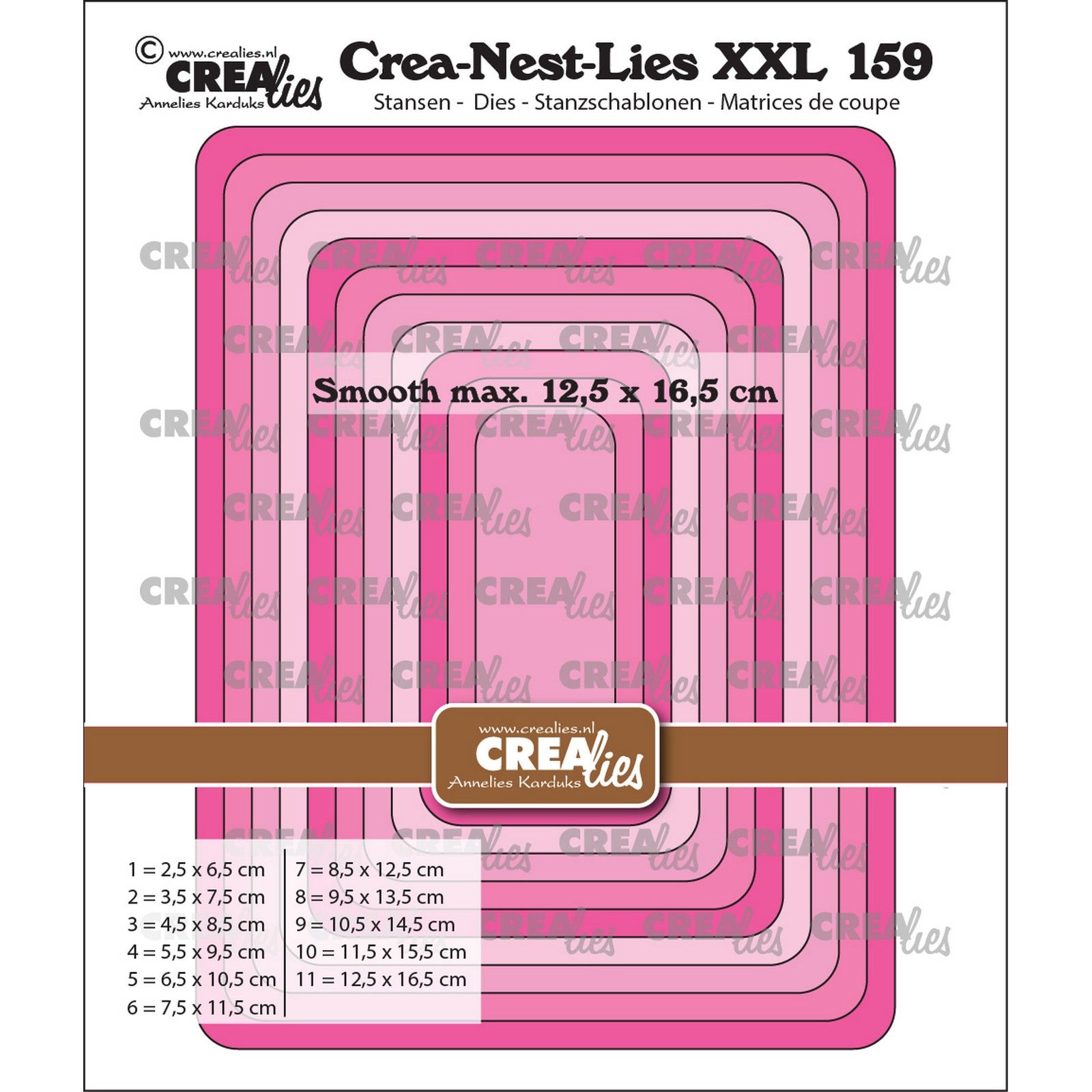 Crealies • Crea-Nest-Lies XXL Rechthoeken Met Afgeronde Hoeken Glad