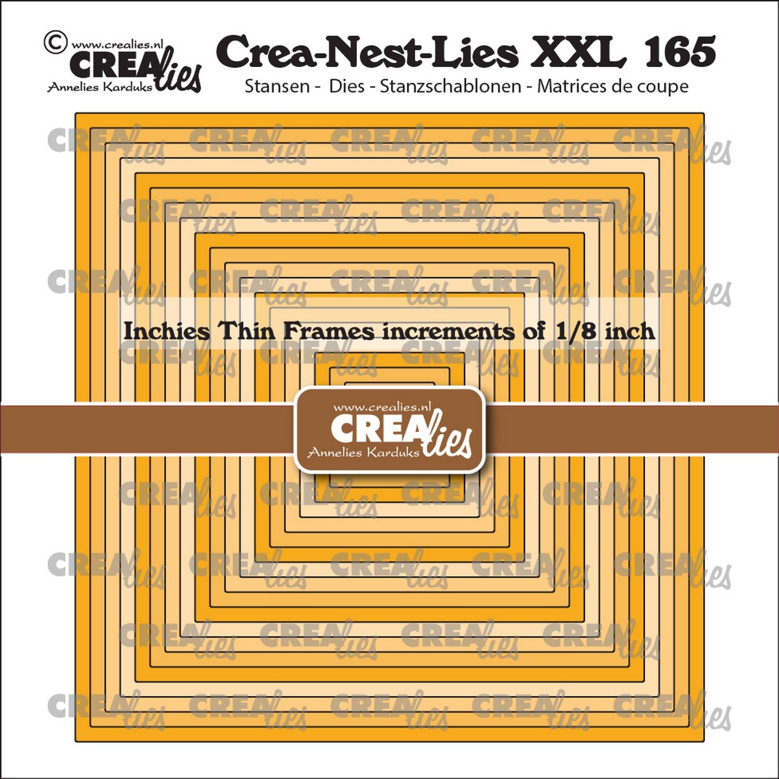 Crealies • Crea-Nest-Lies XXL Inchies Vierkanten Dunne Kaders