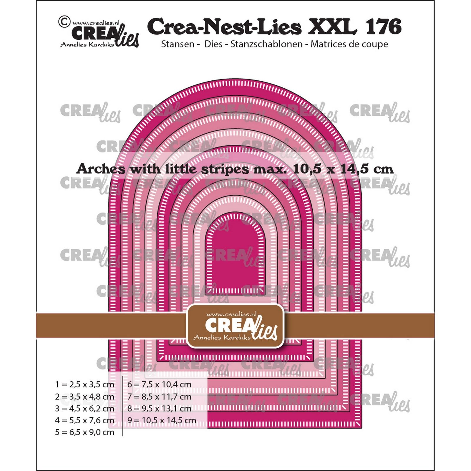 Crealies • Crea-Nest-Lies XXL Cutting Dies Arches with Little Stripes