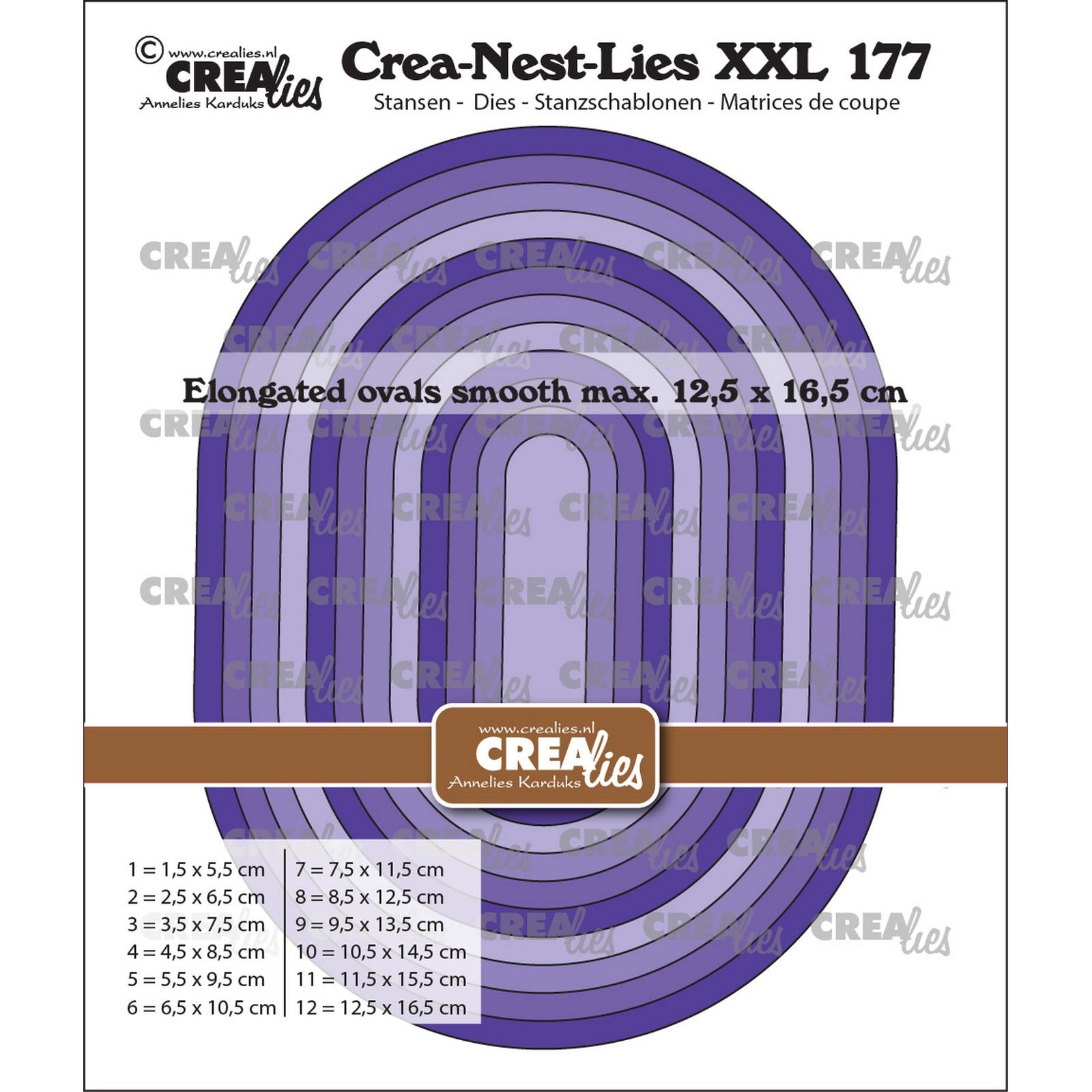 Crealies • Crea-Nest-Lies XXL Uitgerekte ovalen glad (past onder XXL175)