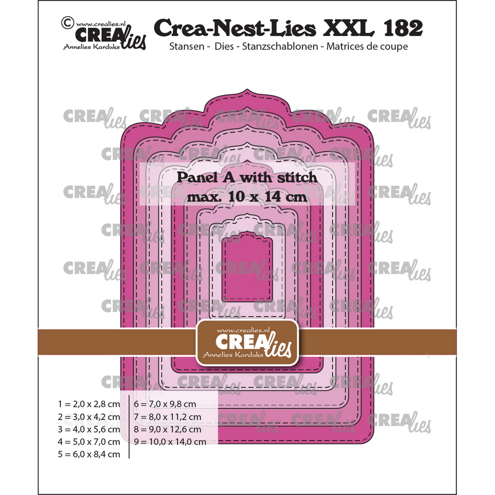 Crealies • Crea-Nest-Lies XXL Stans Paneel A met stiklijn