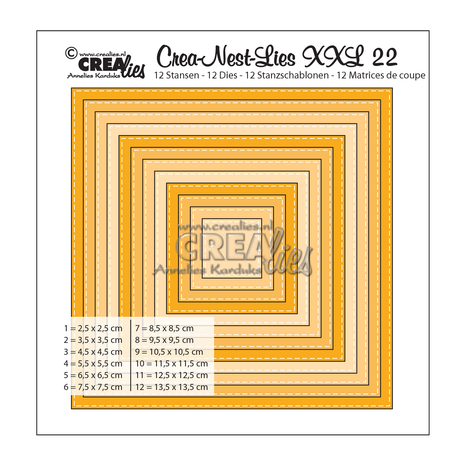 Crealies • Crea-Nest-Lies XXL cutting die no.22 Squares