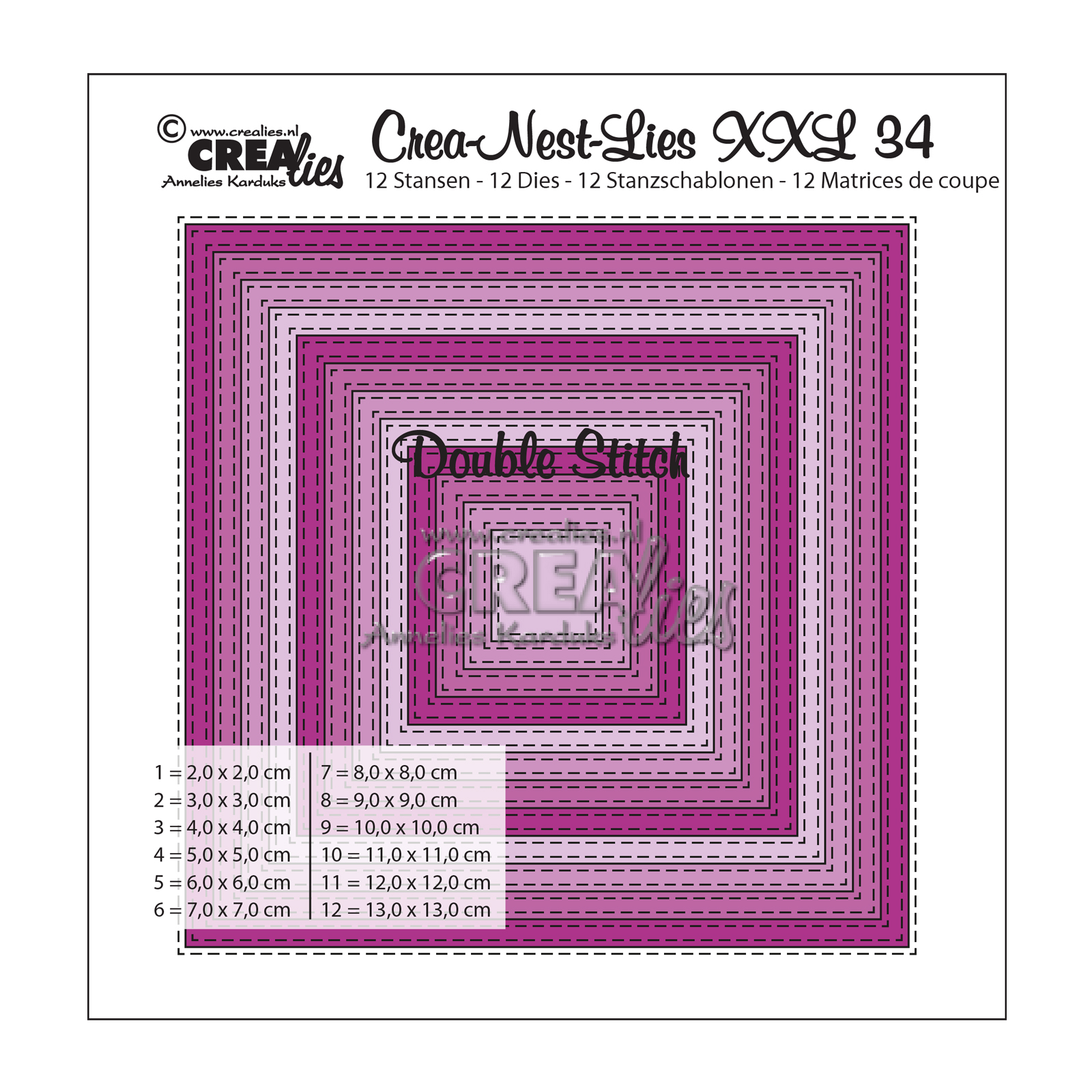 Crealies • Crea-Nest-Lies XXL Stanzschablone no.34 Quadrat